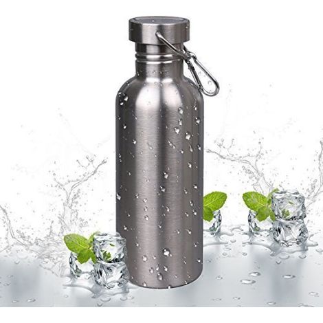 Gourde En Acier Inoxydable - 500 ml - Étanche - Pour Activités Extérieures Bureau Camping Vélo - 1 Pièce (1/5)