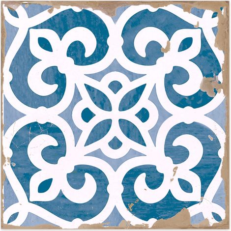 Carrelage Vintage Bleu Patchwork 33x33x0,95 cm Vintara - Sol et mur intérieur (vendu par carton de 1,09 m²) - RO'MA CARRELAGE