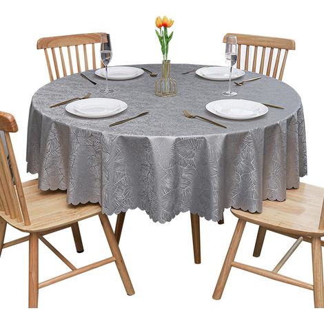 Nappe Ronde en PVC imperméable, Gris Diamètre 180 cm (1/5)