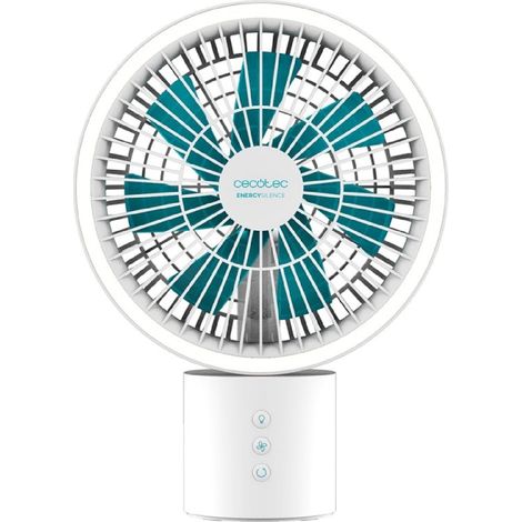 Tischventilator mit 8000-mAh-Akku, 360º-Oszillation, Lichtring mit 3 Farbtönen und 4 Geschwindigkeiten. (1/5)