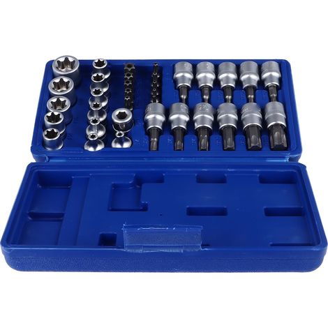 Jeu de 34 embouts tournevis cruciforme et douilles, coffret rangement, entretien vélo moto auto (1/5)