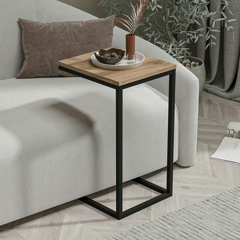Tablette canapé pour ordinateur décor bois métal JENA
