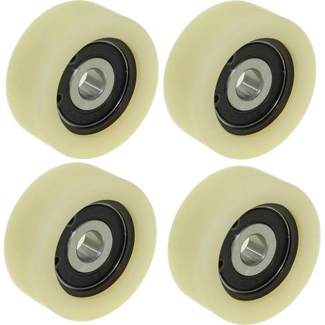 Lot de 4 Roues Nylon 50mm Diamètre 20mm Largeur 10mm Roulement Pour Portail Coulissant Mécanisme (1/5)