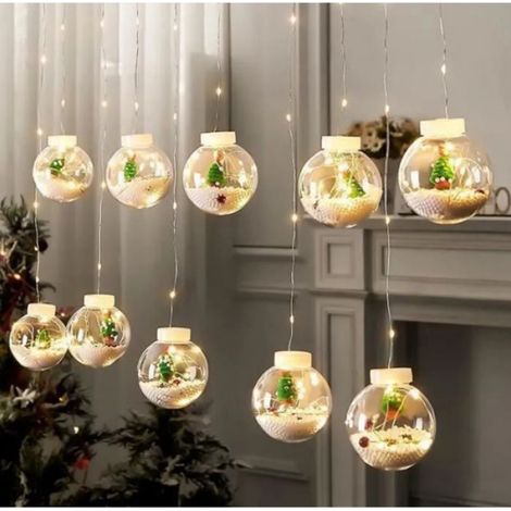 Boule De Noël - LED Blanche Chaude - 3,5 M - Transparente À Remplir - 12 Pièces (1/5)