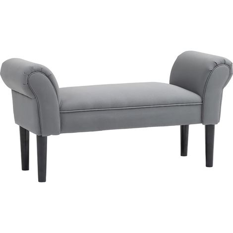 Cadre Robuste et Rembourrage Doux Confort Optimal Bout de Lit Gris Banquette pour Chambre et Entrée (1/5)