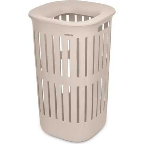 Brabantia COLLECT-IT Cesto Porta Biancheria 55L con Coperchio e Maniglie Ergonomiche Pareti Ventilate colore Beige Soft