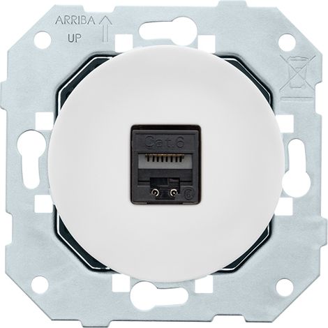 Prise rj45 cat6 BLANC GLOSSY DOM (1/2)