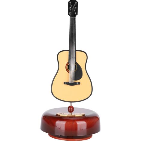 Drehbare Gitarren-Spieluhr, Miniatur-Musikinstrument als Dekoration, originelles Geschenk (1/5)