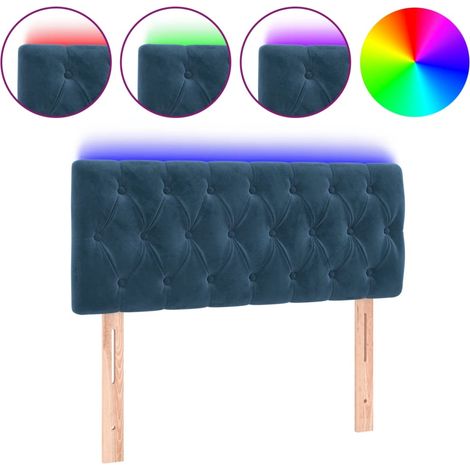 Tête de lit,Panneau décoratif à LED Bleu foncé 100x7x78/88 cm Velours CFW1781781 (1/5)