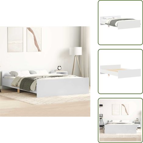Cadre de lit sans matelas blanc 120x190 cm - Cadre De Lit - Lit Double - Lit Blanc - Lit Design - Literie (1/5)
