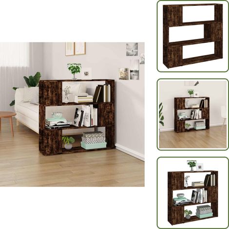 Bücherregal/Raumteiler Räuchereiche 100x24x94 cm - Buche Regal - Holzregal - Bücherständer - Raumteiler - Wohnzimmermöbel (1/5)
