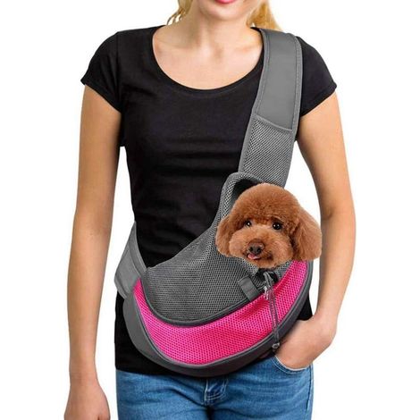 Sac bandoulière de Transport pour Chat/Chien, Chiot épaule pour Animaux de Compagnie Sling Sac Transporteur (1/5)