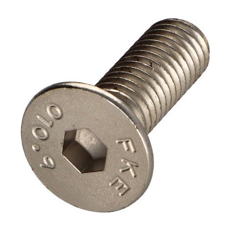Vis métaux FHC tête fraisée empreinte hexagonale creuse Clé de 5 HC5 M8X25 Filetage total Classe 10.9 Nickel-1 pièce