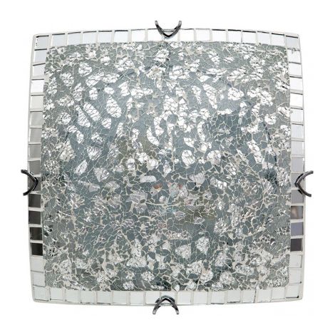 Plafoniera Quadrata Tenore 2xe27 Cromo Mosaico 9x30x30 Cm (1/2)