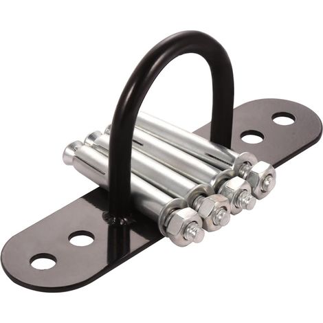 Point d'ancrage pour Installer la Corde Ondulatoire Crochet d'ancrage Mural Anneau d'ancrage Support de Fixation avec 4 vis (Noir 2)