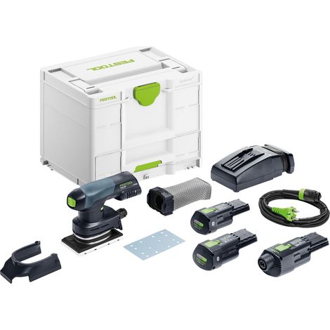 Juego de lijadora vibratoria híbrida RTSC 400 3.0 I-SET - FESTOOL - con 2 baterías 18V 3.0Ah - cargador - accesorios - Systainer - 578133 (1/5)