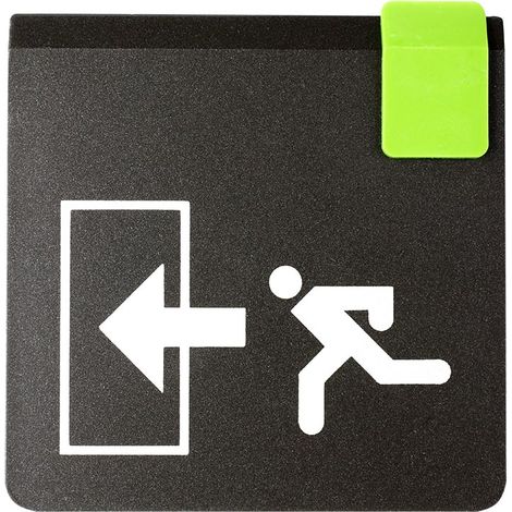 Plaque de porte Sortie de secours flèche gauche - Europe design 95x95mm - 4270197