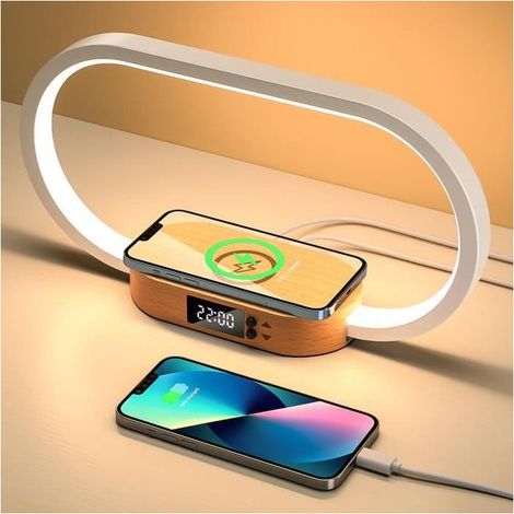 Lampe de chevet tactile ACKERMAN – charge sans fil, 3 couleurs LED réglables, dimmable (1/4)