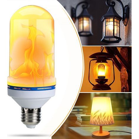 Ampoule LED E27 à effet flamme vacillante 360° pour décoration de fête, éclairage décoratif de vacances. (1/5)