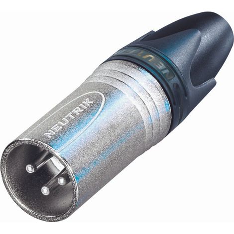 Conector de cable macho de 3 pines con carcasa de níquel y contactos plateados