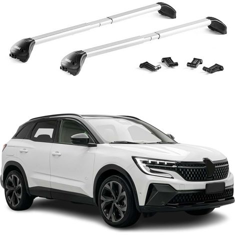 OMAC Barres de toit transversales certifiées TÜV pour Renault Austral 2022-2026 – Verrouillables (4 antivols) – Charge max 100 kg – Fixation durable Argent (1/5)