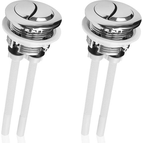válvulas de inodoro de doble descarga de 38 mm con pulsador redondo y electrochapada, accesorio para ducha, baño (38 mm)