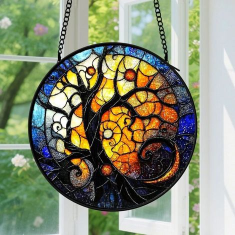 Capteur de soleil en vitrail - décoration spirituelle 15cm (1/4)