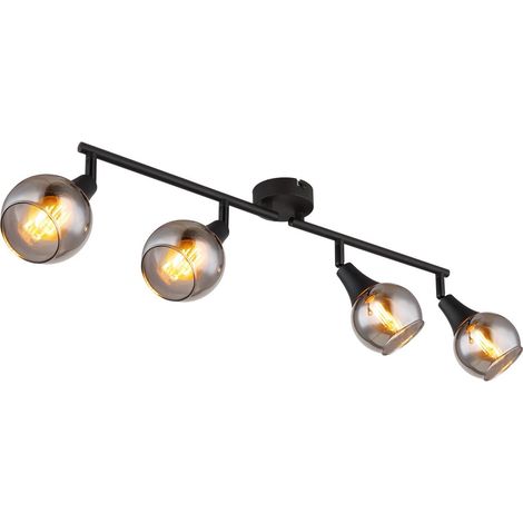 Globo - foco - Glyptar - negro - metal - foco de superficie - E14 (1/5)