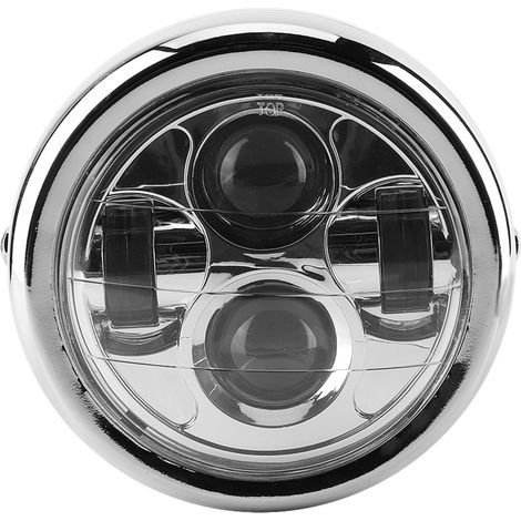 Phare de moto universel Vintage aluminium rétro LED phares ronds phare (1/5)