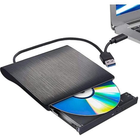 lecteur Cd/dvd Externe Usb3.0/type C Double Interface ,noir (1/5)