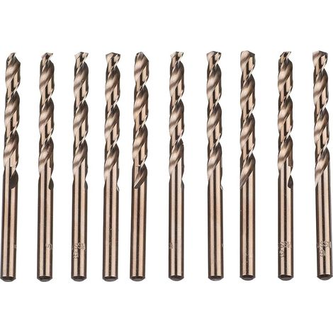 10pcs M35 HSS Cobalt Gold HSS Twist Drill Bit Set for Metric High Speed Drills 6mm x 93mm for Drilling Stainless Steel and Metal (1/5)