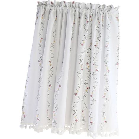 Occultant Court Dcoratif pour Cuisine Demi Rideau Floral (1/5)