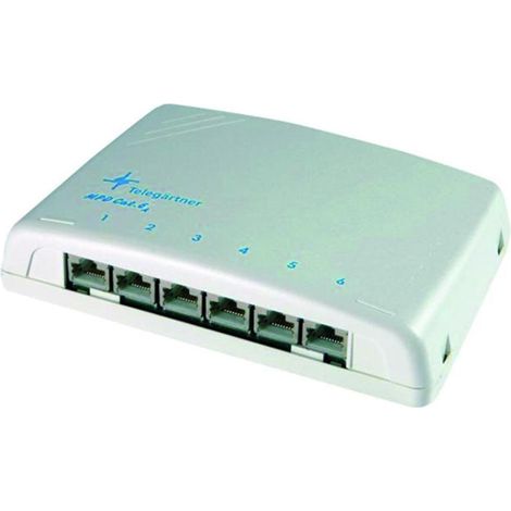 Telegärtner Mini-Verteiler Cat6A MPD6-HS K RAL7035 100006988 (1/5)