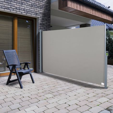 Auvent latéral rouleaux 3x1,6m aluminium polyester imperméable anti-UV pour vent intimité
