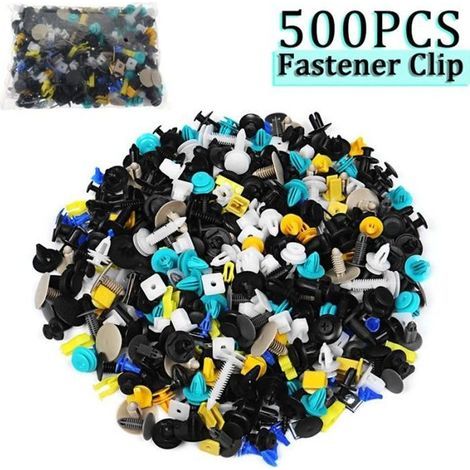 500pcs Voiture Mixte Rivet Plastique Fixation Clips Pour Pare-chocs Pare-boue Porte Agrafe-Ywey (1/5)