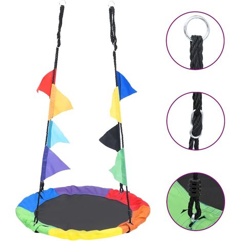 Schaukel mit Fahnen Regenbogen 100 cm