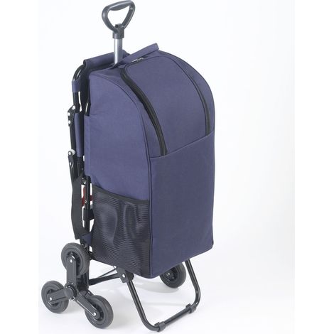 Wenko – Chariot de courses isotherme avec siège pliable – 3 roues pour escaliers – Sac amovible 35L – Aluminium et polyester – Poids 4kg (1/8)