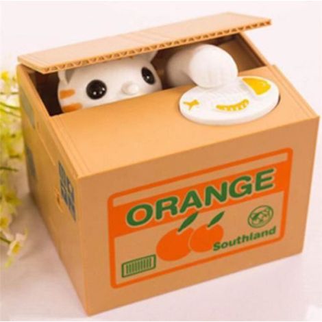 2pcs Tirelire Saving Box Cagnotte Caisse d'épargne Chat Kitty Blanc Cadeau pour Enfant (1/4)