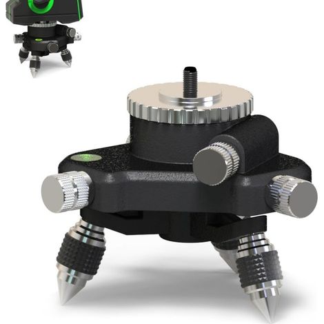 Support de Niveau Réglage à360 Degrés Support de Trépied de Niveau Trépied en Alliage D'aluminium à Filetage 1/4 pour Niveau Convient pour la Fixation (1/5)