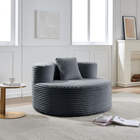 Pouf Cloud Couch en velours côtelé pelucheux pour adultes et adolescents - Aucun assemblage requis, emballé sous vide, rebond rapide, fauteuil lounge résistant à l'abrasion avec coussins amovibles pou