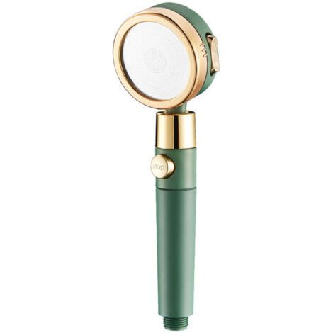 Soffione doccia con getto resistente all'acqua e allo sporco, 3+1 modalità di getto ad alta pressione, filtro massaggiante, interruzione dell'acqua con un solo tocco - ABS - Verde