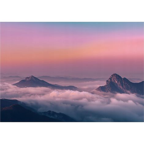Papier peint mural montagnes ciel 3D paysage intissé grand format design intérieur salon chambre pas cher 150x105 cm (1/5)