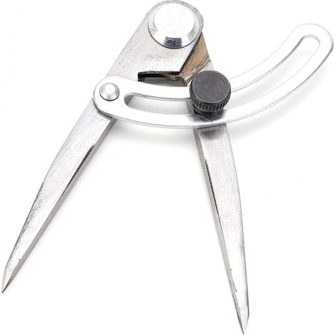Jauge d'espacement des ailes de compas en cuir, outil de mesure conique en acier inoxydable pour le travail du bois, 100 mm (1/5)