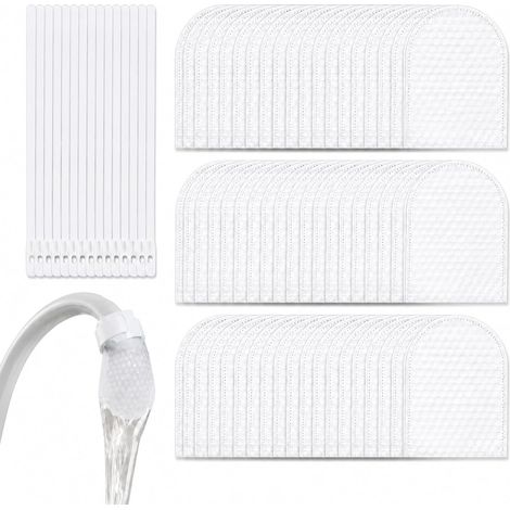 60 Sachets Filtrants pour Robinets + 20 Bandes de Fixation – Filtre en Coton, pour Évier de Cuisine, Réduit les Sédiments, Rouille, Anti-Éclaboussures, Remplacement (1/5)