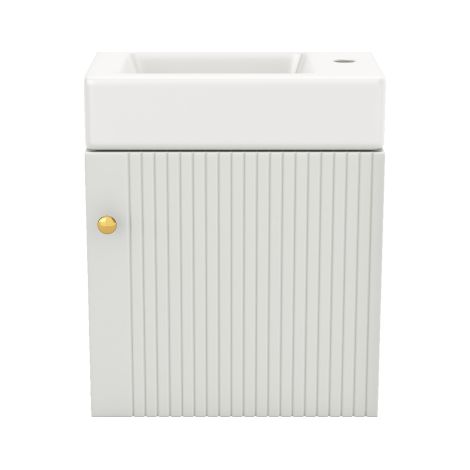 Meuble lavabo mural 46cm avec vasque, rangement, pour petit espace