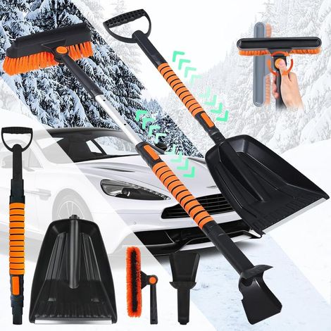 Grattoir Pare Brise Voiture Telescopique,Raclette Pare Brise Voiture,Brosse Neige Voiture,Balai Neige Voiture,Balai à Neige pour Voiture,Raclette Voiture Givre pour SUV Camion (1/5)