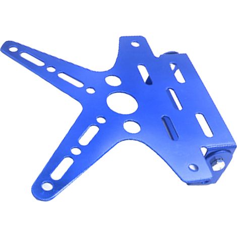 Support de plaque d'immatriculation moto pliable bleu à angle réglable (1/5)