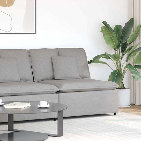 Modulares Sofa Eckmodul mit Kissen Wolkengrau 100 cm vidaXL
