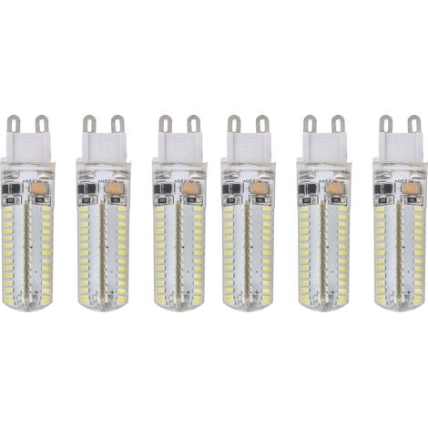 6 ampoules G9 silicone 5W 104LED, étanches IP45, lumière chaude 220V, pour lustre et applique murale (1/5)