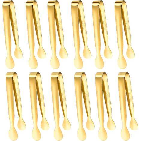 Pinces à glaçons en acier inoxydable (lot de 12), petites pinces à glaçons en acier inoxydable, pinces à sucre-AquaForge (1/5)